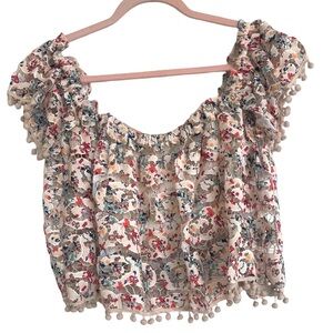 Tularosa Revolve Amelia Floral Ruffle Lace Blouse Size Small Like New